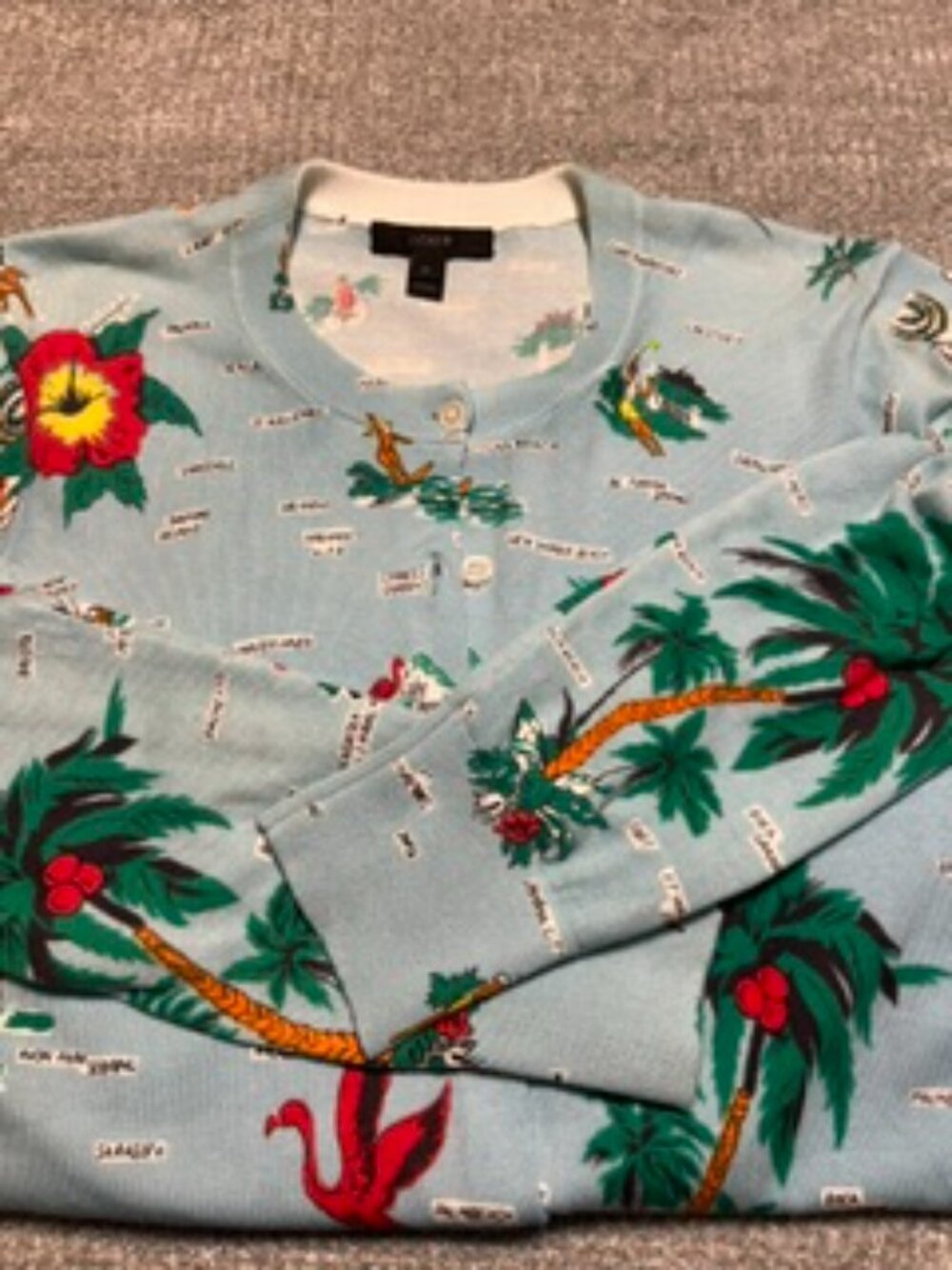 NWOT J. Crew Turquoise Florida Campy Jackie Cardigan Ltd. Edition Size Med.